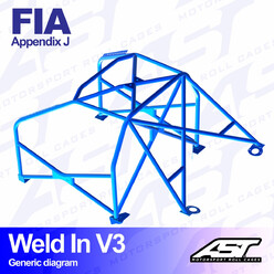 AST Rollcages V3 Weld-In 8-Point Roll Cage for Lancia Delta Integrale - FIA