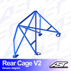 AST Rollcages V2 Bolt-In Rear Roll Cage for Fiat Cinquecento