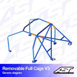 AST Rollcages V3 Removable Bolt-In 6-Point Roll Cage for Subaru Impreza GC 22B