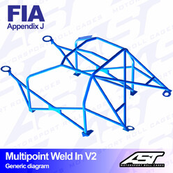 AST Rollcages V2 Weld-In 10-Point Roll Cage for Volvo 240 - FIA