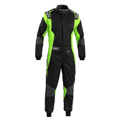 Sparco Futura Eco-Friendly Racing Suit, Black & Green (FIA 8856-2018)
