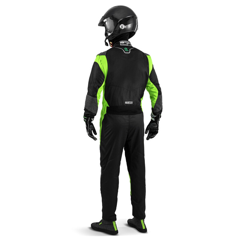 Sparco Futura Eco-Friendly Racing Suit, Black & Green (FIA 8856-2018)