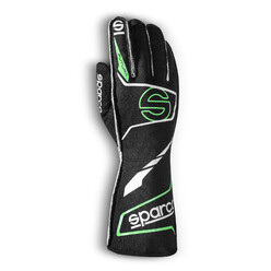Sparco Futura Eco-Friendly Gloves, Black & Green (FIA)