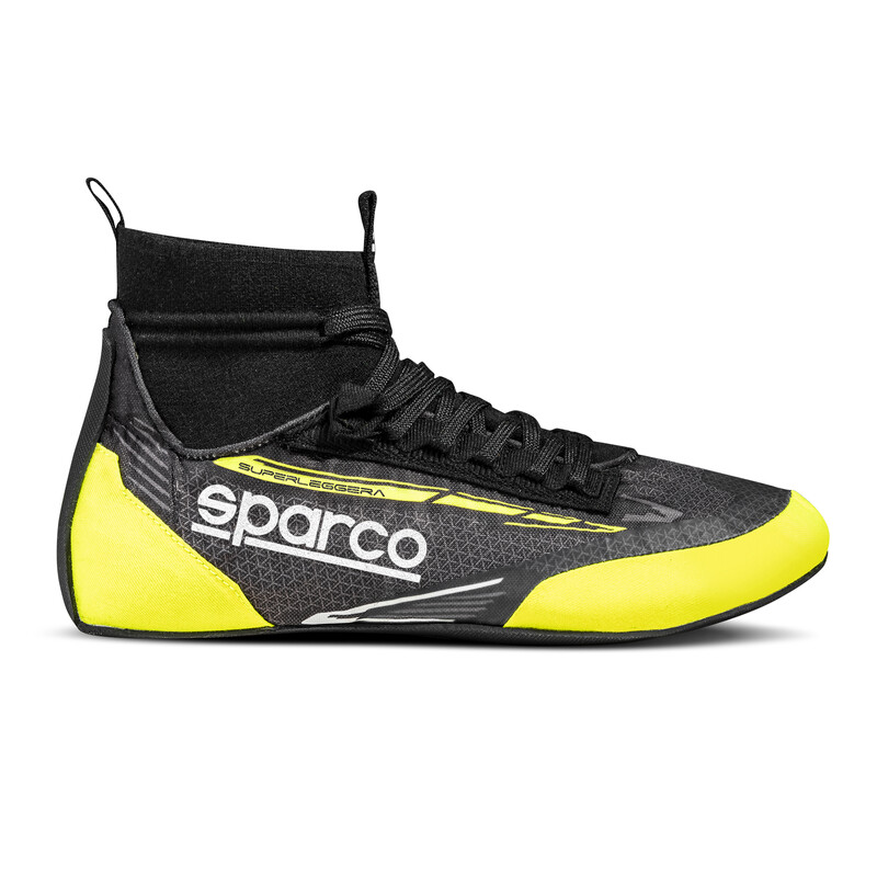 Sparco Superleggera Racing Shoes, Black & Yellow (FIA)