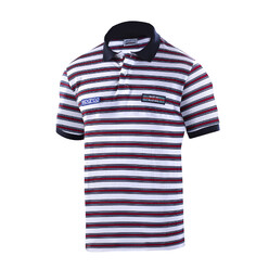 Sparco Martini Racing Replica Striped Polo, White