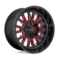 Fuel D612 Stroke 22x10 6x135/139.7 ET-19, Gloss Black & Red