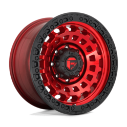 Fuel D632 Zephyr 17x9 5x127 ET-12, Candy Red, Black Ring