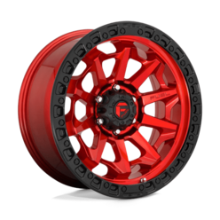 Fuel D695 Covert 18x9 5x127 ET-12, Candy Red, Black Ring