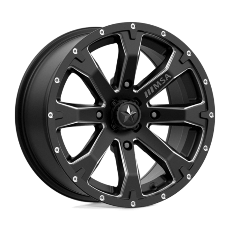 MSA Offroad Wheels M42 Bounty 15x7 4x156 ET10, Satin Black, Milled Spokes