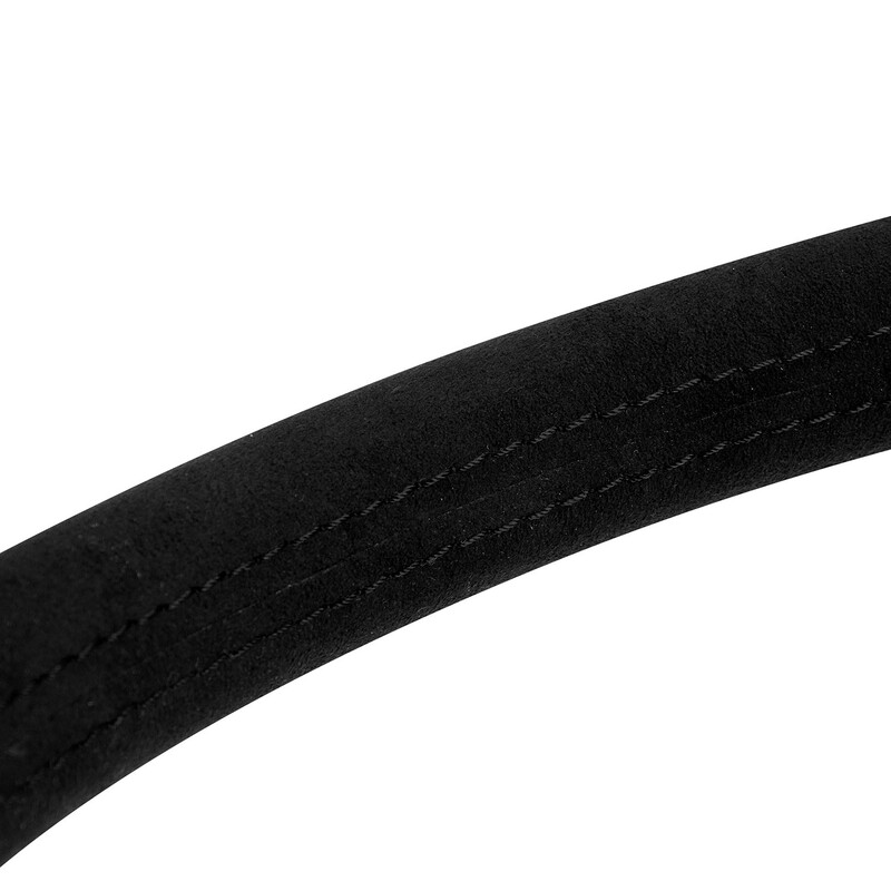 Momo Montecarlo Steering Wheel (40 mm Dish), Black Microfiber, Black Spokes - 35 cm