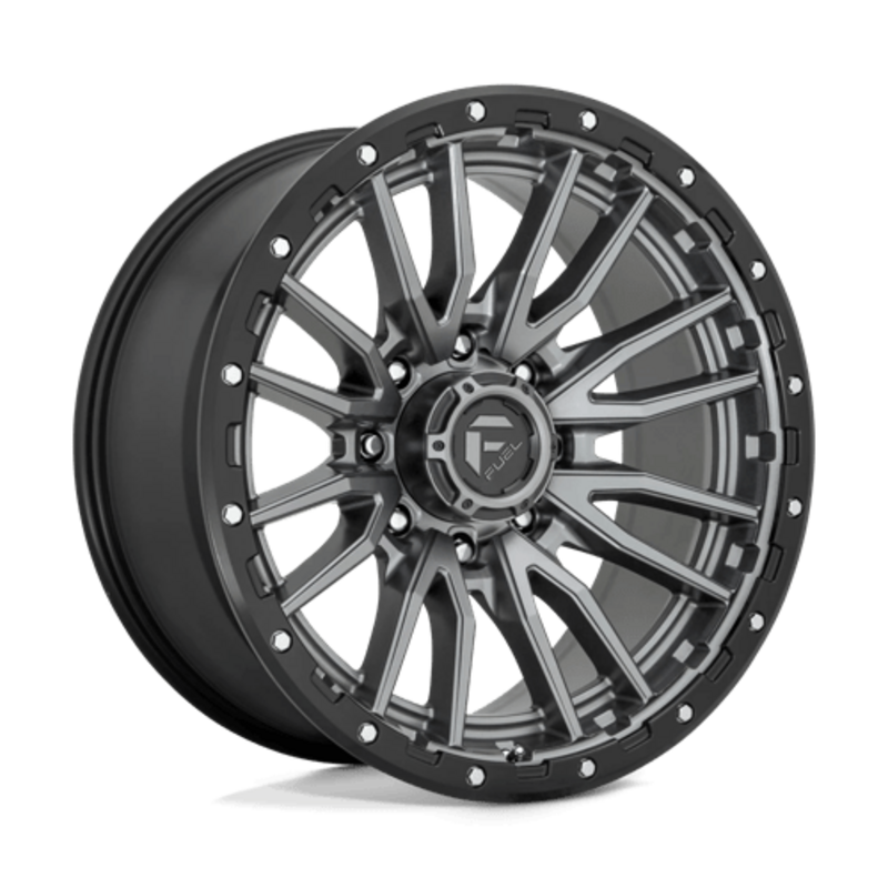 Fuel D680 Rebel 22x10" 8x165.1 ET-18, Flat Gunmetal, Black Ring