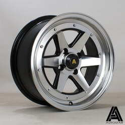 Autostar Magic 15x7" 4x100 ET35, Polished & Flat Black