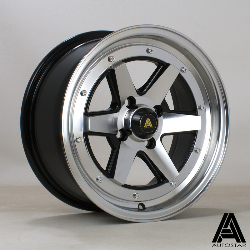 Autostar Magic 15x7" 4x100 ET35, Polished & Flat Black