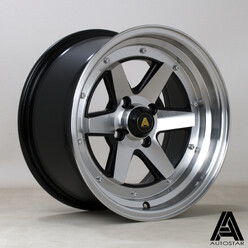 Autostar Magic 15x8" 4x114.3 ET20, Polished & Flat Black