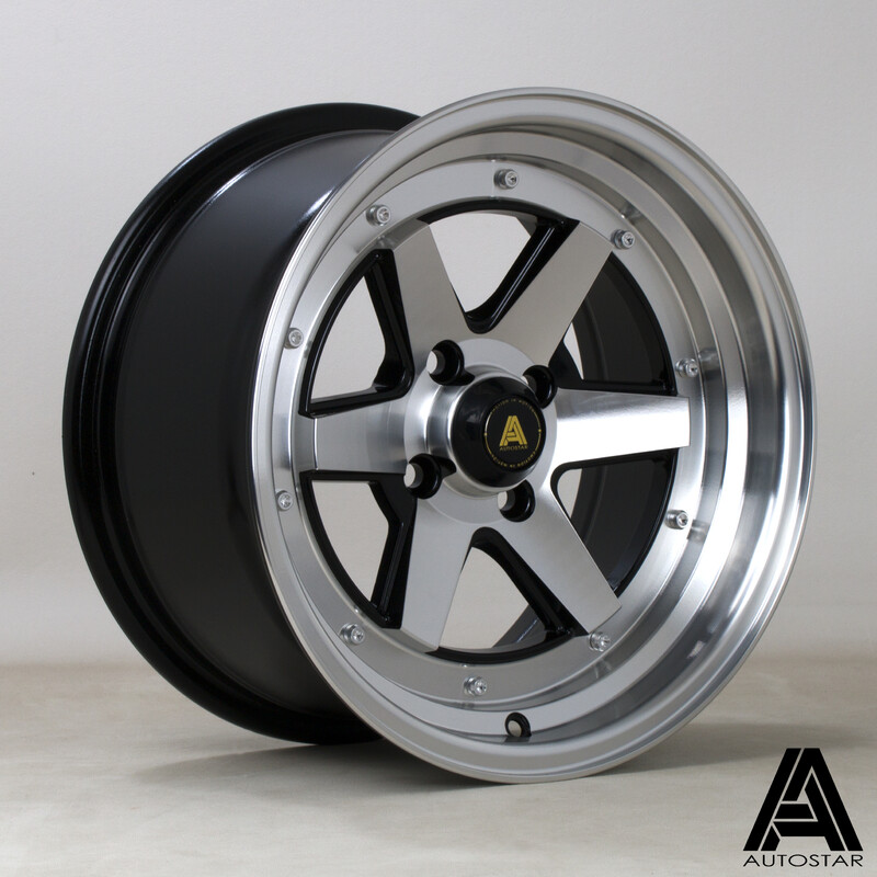 Autostar Magic 15x8" 4x114.3 ET20, Polished & Flat Black