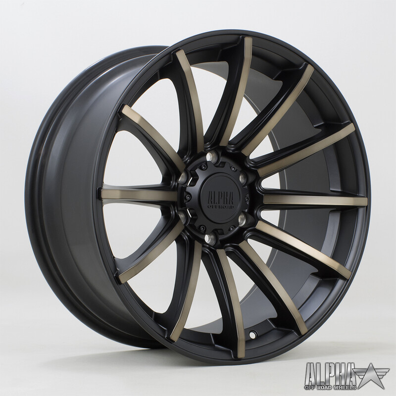 Rota Machete 20x9" 6x139.7 ET10, Satin Black, Bronze Spokes
