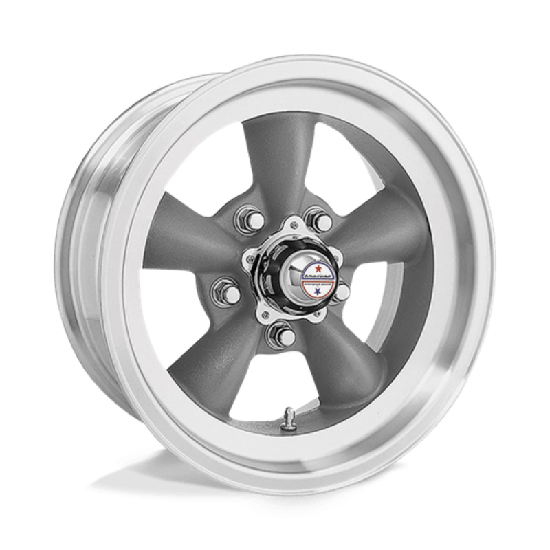 American Racing Vintage VN105 Torq Thrust D 15.0x6" 5x114.3 ET04, Torq Thrust Gray, Machined Lip
