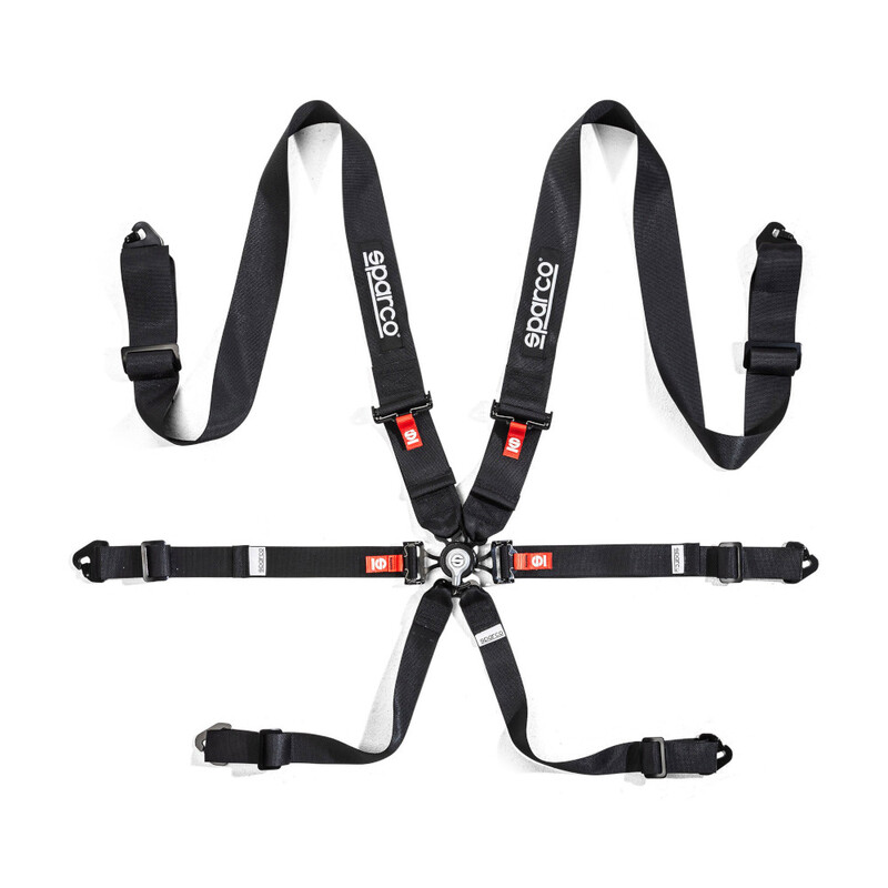 Sparco 6 Points 2" Competition H-3 Steel Harness (FIA, Hans)