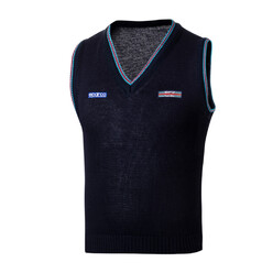Sparco Martini Racing Knitted Cotton Vest, Navy Blue