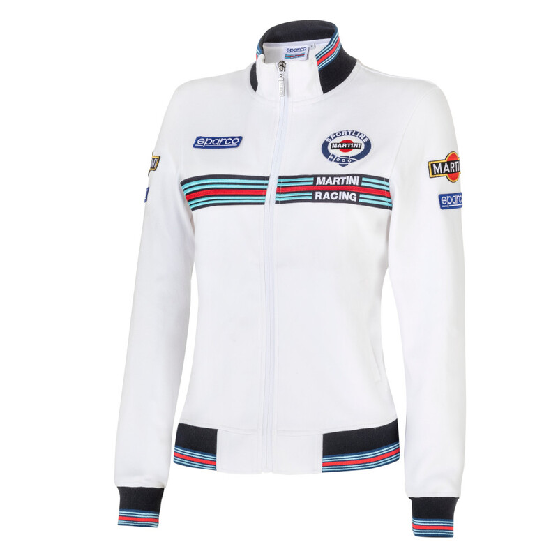 Sparco Martini Racing Lady Full Zip Sweatshirt, White