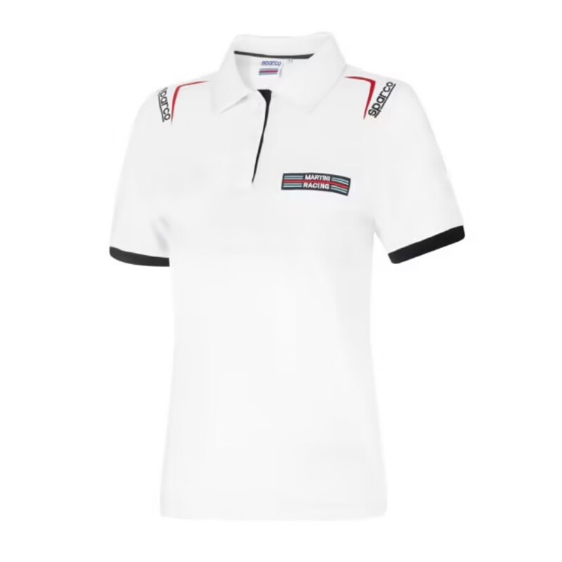Sparco Martini Racing Embroideries Lady Polo, White
