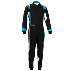 Sparco Thunder Karting Suit, Black & Blue Size L (CIK-FIA N2013.1)