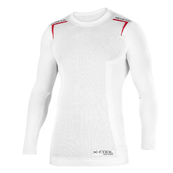 Sparco K-Carbon Karting Long Sleeve Top, White & Red