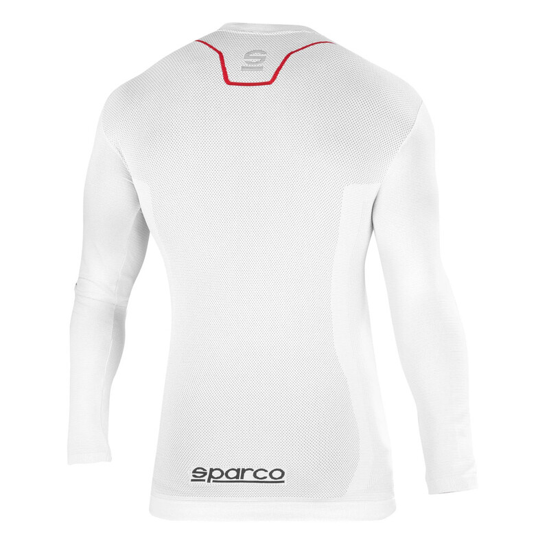 Sparco K-Carbon Karting Long Sleeve Top, White & Red