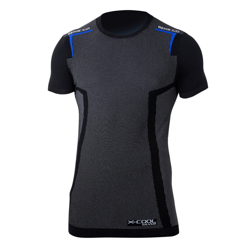 Sparco K-Carbon Karting Short Sleeve Top, Black & Blue