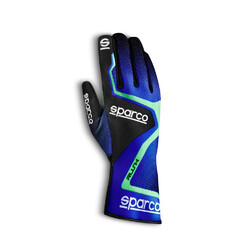 Sparco Rush Karting Gloves, Blue & Green