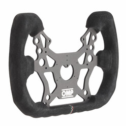 OMP 310 ALU GT Steering Wheel (Flat), Black Suede, Black Spokes
