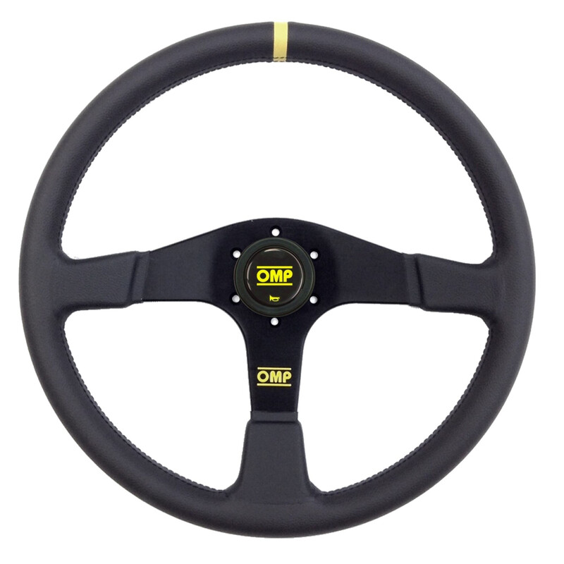 OMP Velocità 380 mm Steering Wheel (Flat), Black Leather, Black Spokes