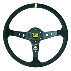 OMP Corsica OV Superleggero Steering Wheel (95mm Dish), Black Suede, Black Spokes
