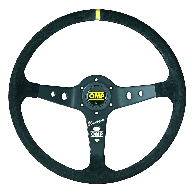 OMP\u0020Corsica\u0020OV\u0020Superleggero\u0020Steering\u0020Wheel\u0020\u002895mm\u0020Dish\u0029,\u0020Black\u0020Suede,\u0020Black\u0020Spokes