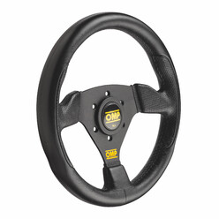 OMP Trecento Uno Steering Wheel (Flat), Black PU, Black Spokes