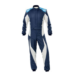 OMP Tecnica EVO Overall, Navy Blue / Grey / Cyan, Size 64
