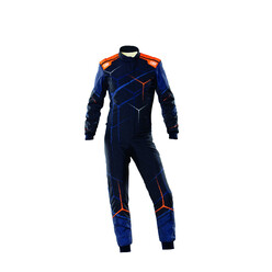 OMP ONE ART Overall, Navy Blue / Fluo Orange