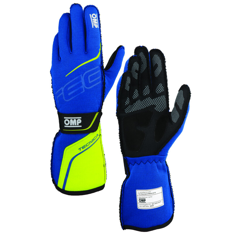 OMP Tecnica Gloves, Blue / Yellow