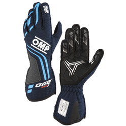 OMP ONE EVO X Gloves, Navy Blue / Cyan