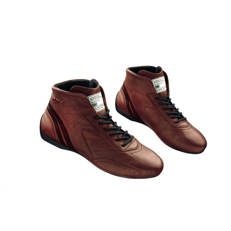 OMP Carrera Low Boots, Leather Brown (FIA)