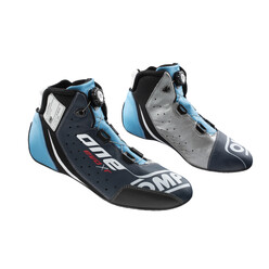 OMP ONE EVO X R Shoes, Navy Blue / Silver / Cyan (FIA)