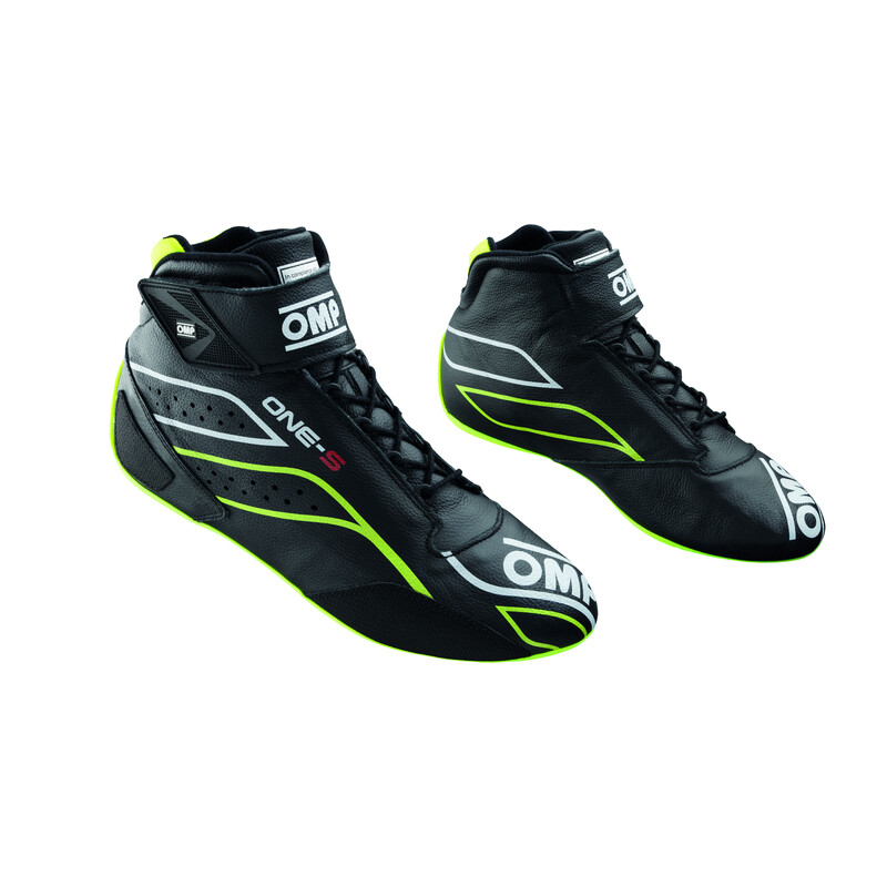 OMP ONE-S Shoes, Black / Fluo Yellow (FIA)