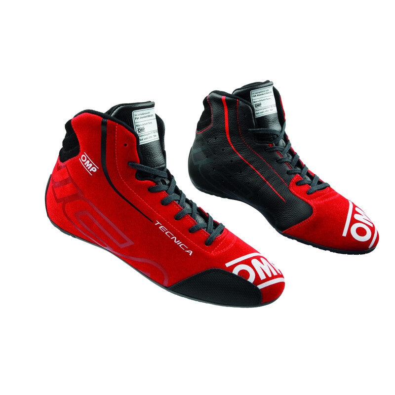 OMP Tecnica Shoes, Black / Red (FIA)