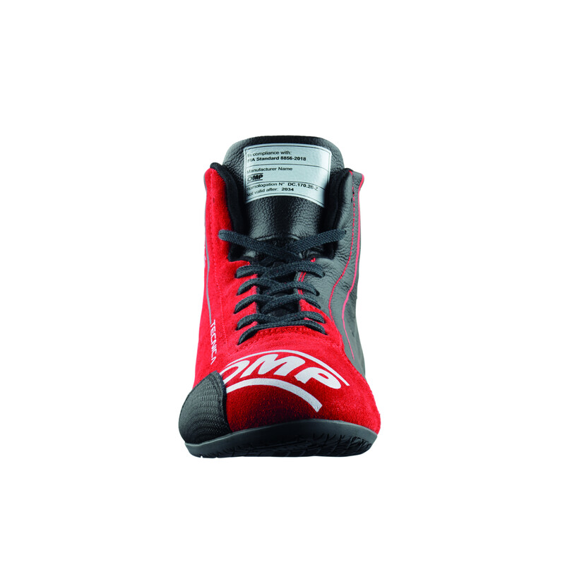 OMP Tecnica Shoes, Black / Red (FIA)