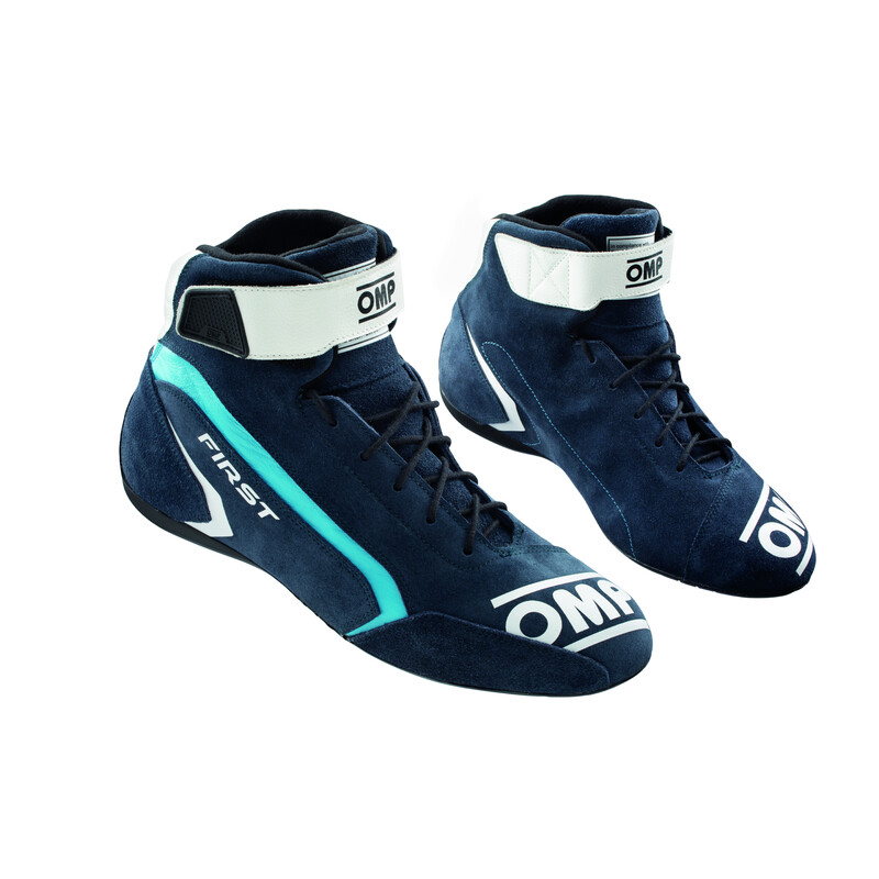 OMP First Shoes, Blue / White / Cyan (FIA)