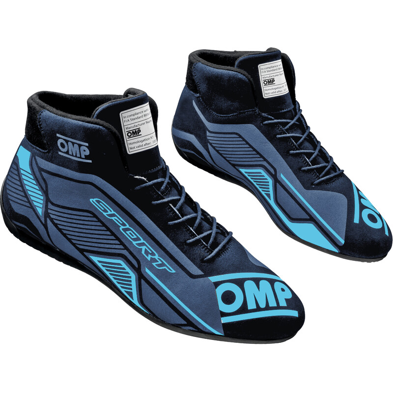 OMP Sport Shoes, Black / Cyan (FIA)