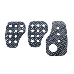 OMP 3 Grip Pedals Set, Sand-Blasted Aluminum
