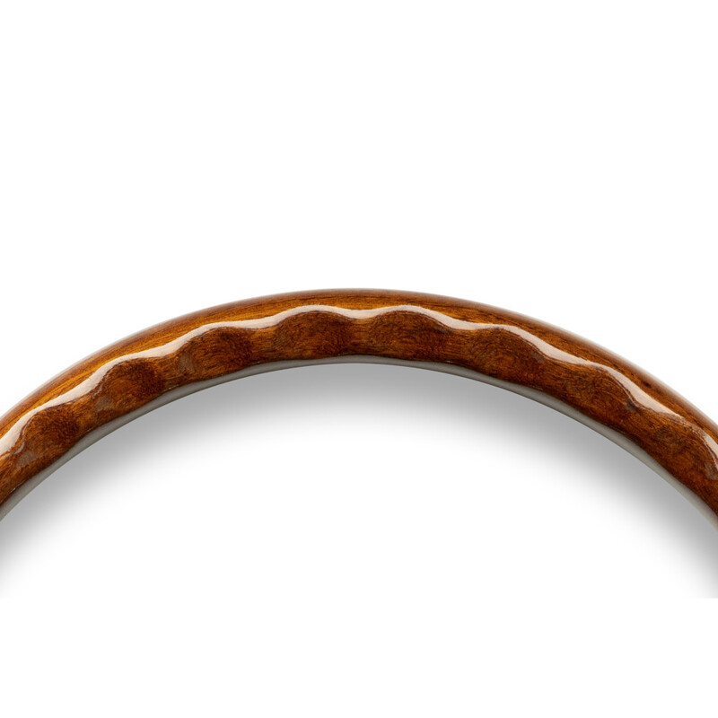 Momo Montecarlo Heritage Steering Wheel (31 mm Dish), Wood, Black Spokes - 35 cm