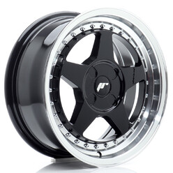 Japan Racing JR-6 16x7" (4 hole custom PCD) ET20-35, Gloss Black, Machined Lip