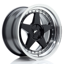 Japan Racing JR-6 18x10" (5 hole custom PCD) ET0-25, Gloss Black, Machined Lip